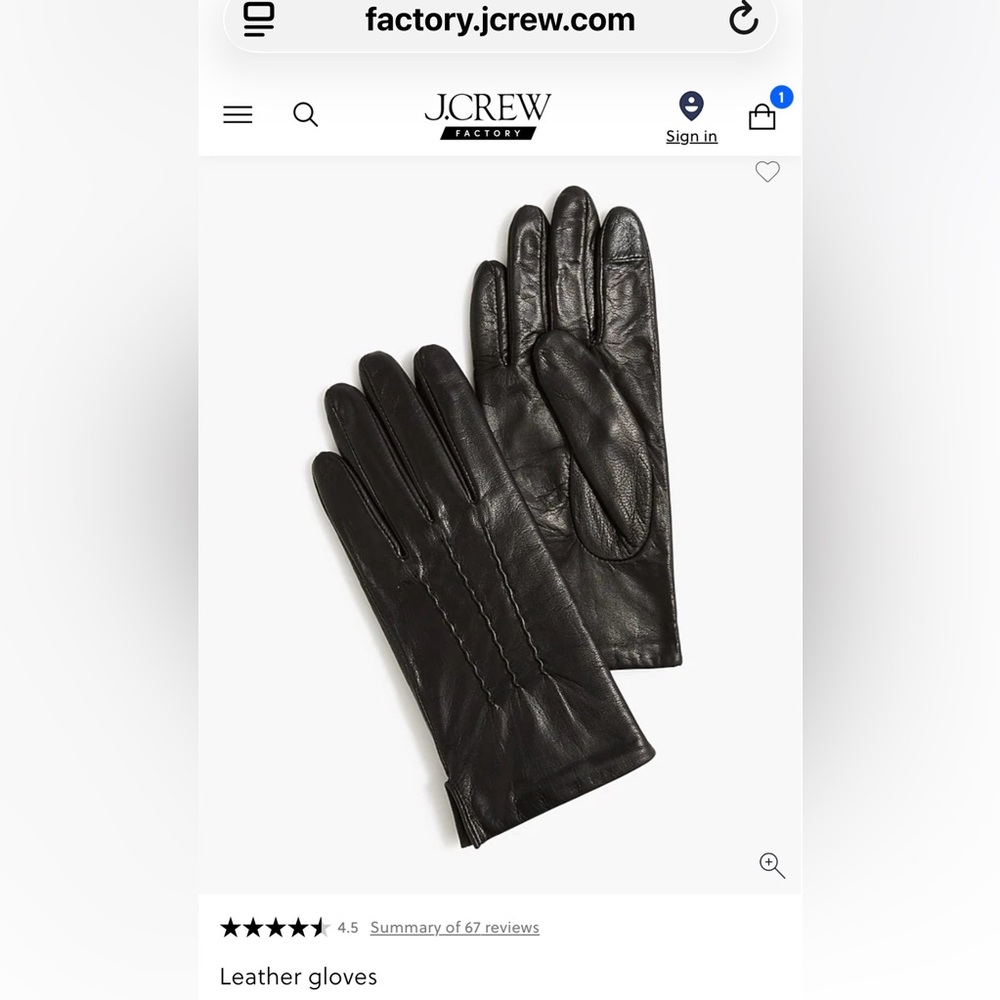 JCrew Factory leather gloves